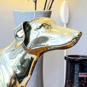 Vintage messing windhond whippet XL | Sprinkelhop