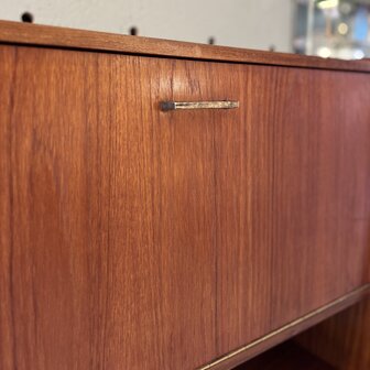 Vintage teak houten klepkast buffetkast highboard  | Sprinkelhop