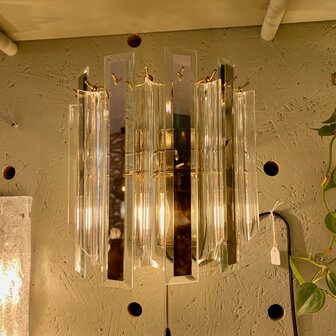 Vintage wandlamp spiegelend glas en plexiglas | sprinkelhop