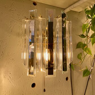 Vintage wandlamp spiegelend glas en plexiglas | sprinkelhop