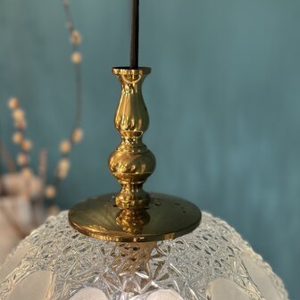 Vintage messing matglazen bol hanglamp reli&euml;f | Sprinkelhop