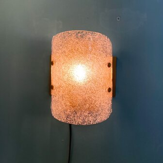 Hillebrand 1970&#039;s wandlamp messing met glas | Sprinkelhop