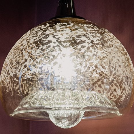 hersenen Wrak sensor Vintage glazen mushroom kwalvormige hanglamp | Sprinkelhop