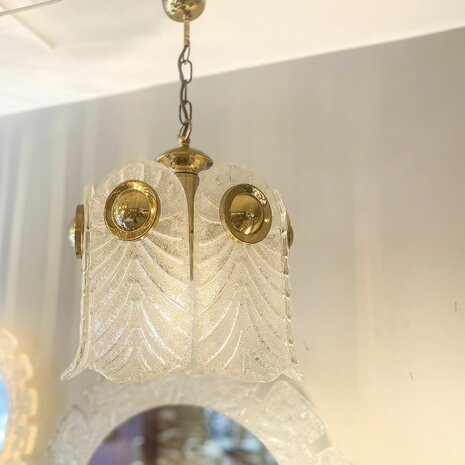 Vintage Murano glazen messing hanglamp Kaiser Leuchten | Sprinkelhop