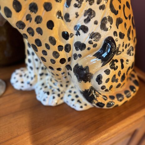 Vintage keramieken luipaard panter cheetah beeld | Sprinkelhop