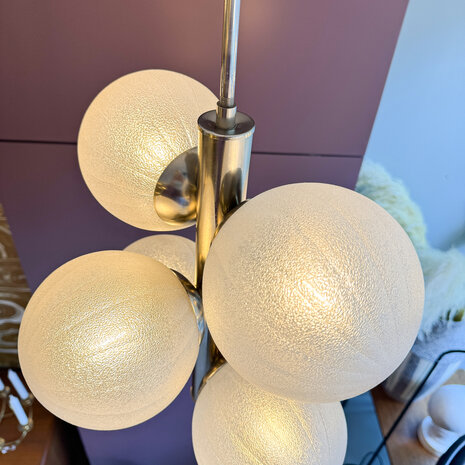 Space age sputnik chromen matglazen hanglamp | Sprinkelhop