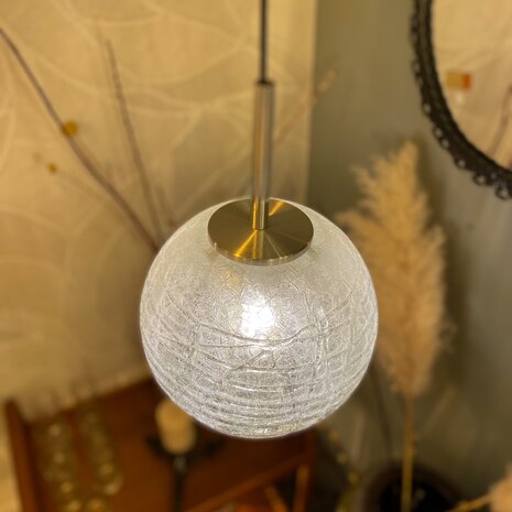 Glazen globe hanglamp Doria Leuchten 1970s | Sprinkelhop