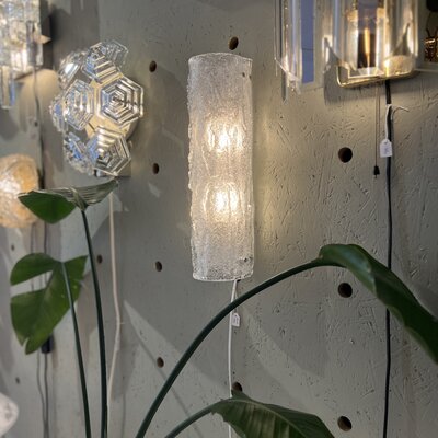 Honsel Leuchten vintage wandlamp met iced glass
